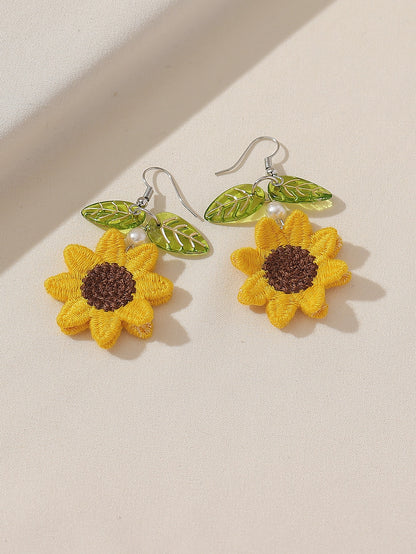 Sunflower & Leaf Charm Drops