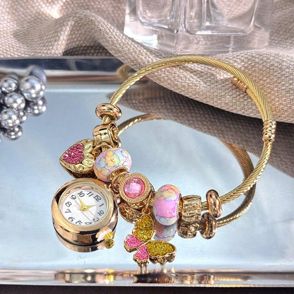 Bracelet Watch With Pink Heart