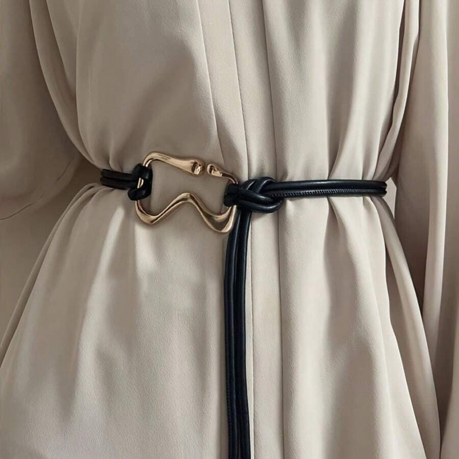 Leather Belt Decor Dress