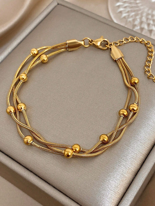 Snake Chain Bead Bracelet