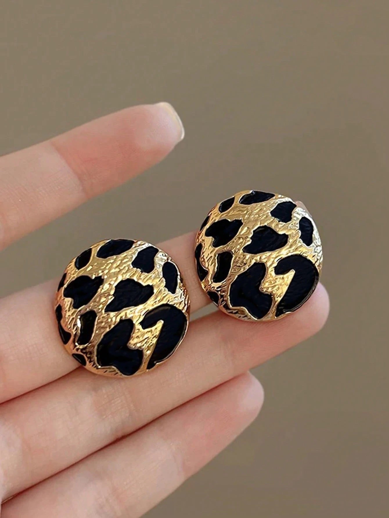 Gold Leopard Earrings