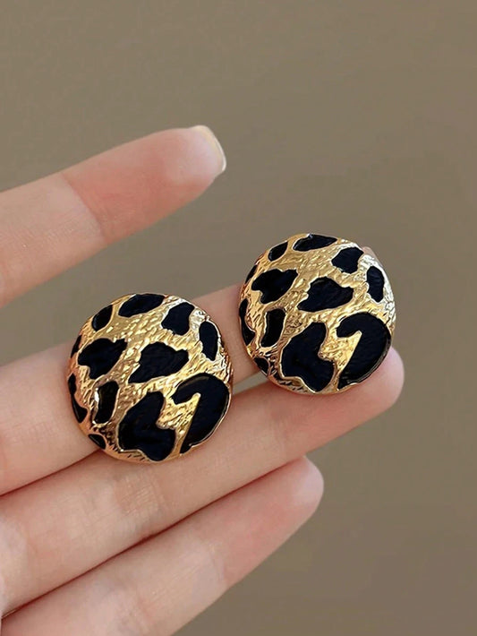 Gold Leopard Earrings