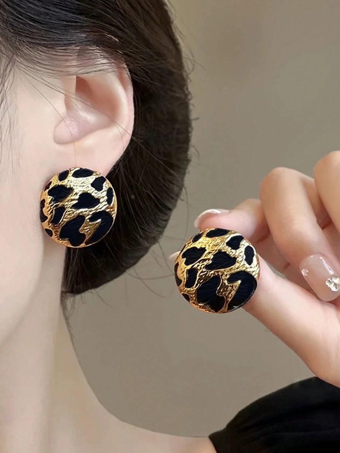 Gold Leopard Earrings