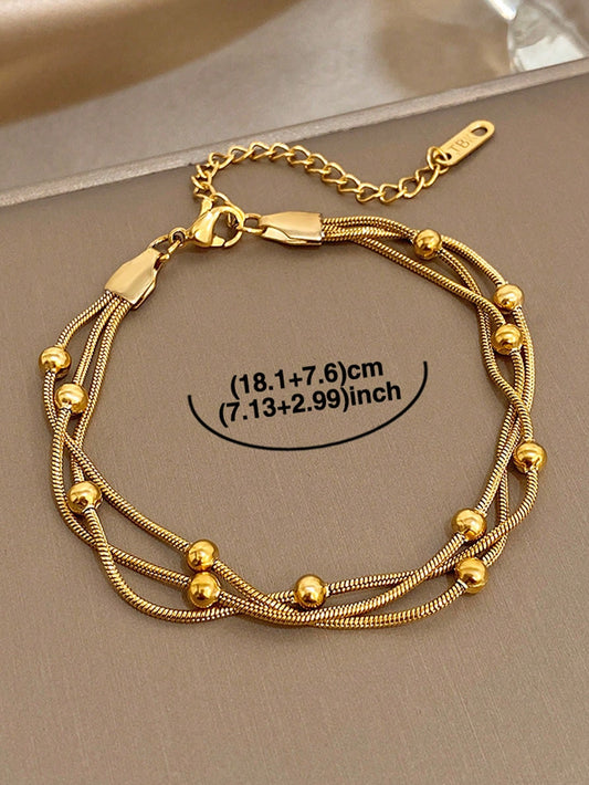 Snake Chain Bead Bracelet