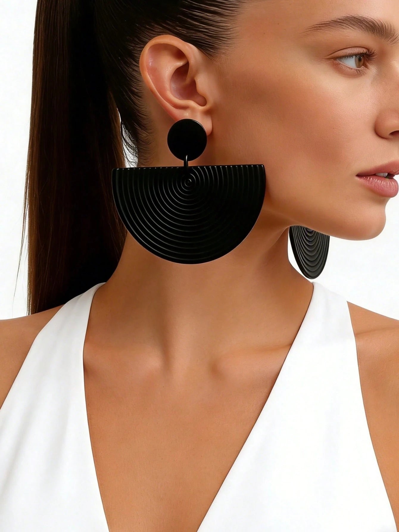 Matte Black Spiral Earrings