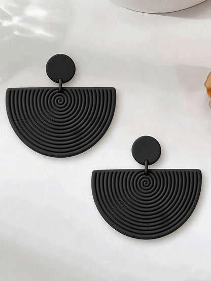 Matte Black Spiral Earrings