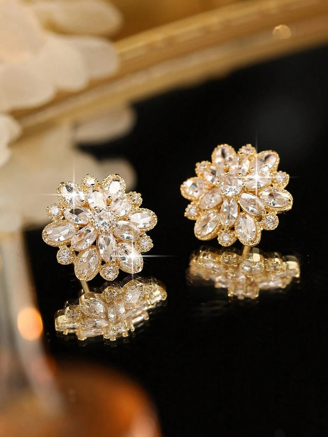 Crystal Flower Earrings