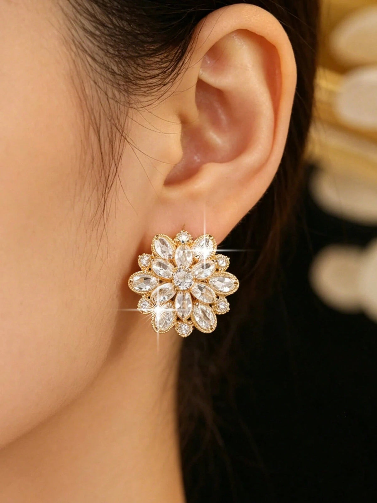Crystal Flower Earrings