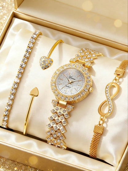 Crystal Watch & Bracelet Set