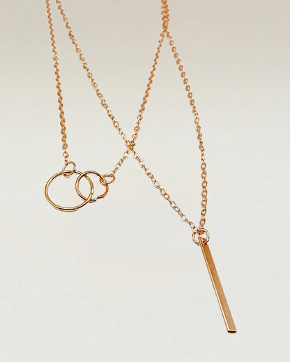 Double Geometric Necklace