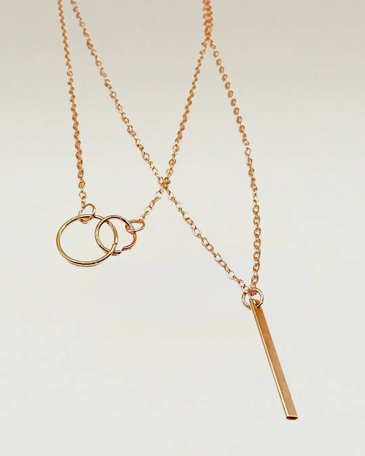 Double Geometric Necklace