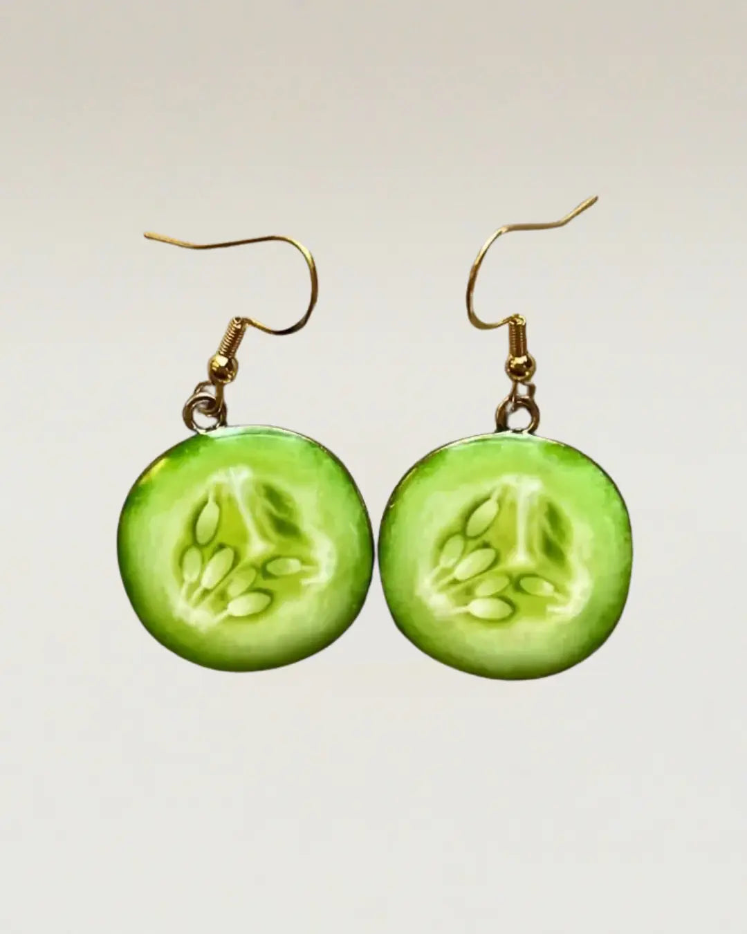 Sliced Cucumber Earrings