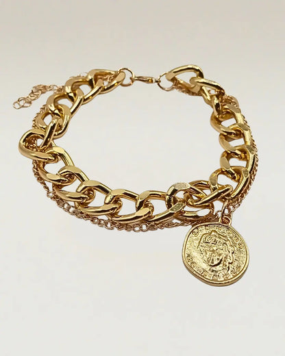 Hip Hop Double Chain Bracelet