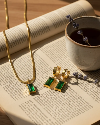 Zirconia Necklace & Earrings Set