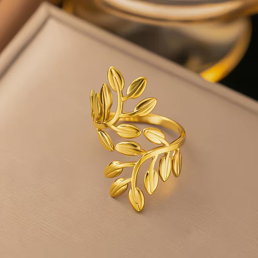 Leaf shaped Open Ring