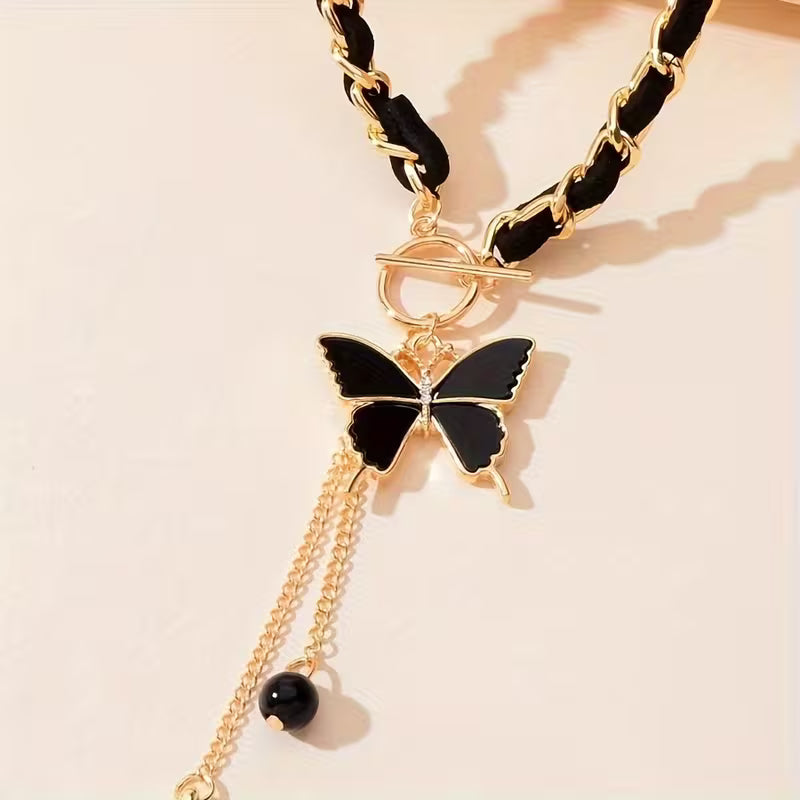 Black Butterfly Necklace