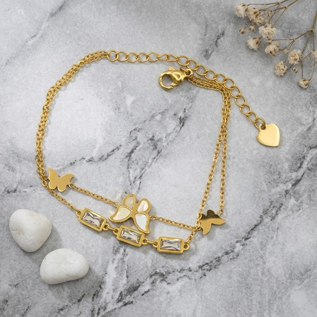 Zircon Butterfly  Bracelet