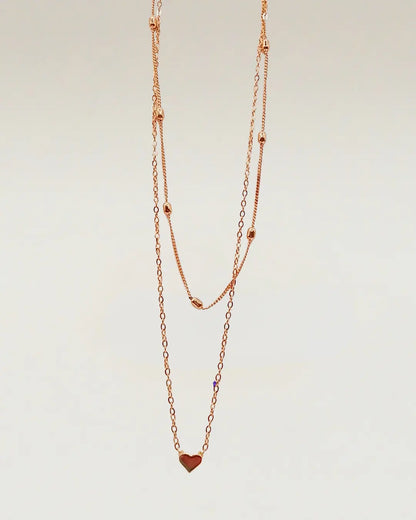 Gold-Plated Heart Layered Necklace
