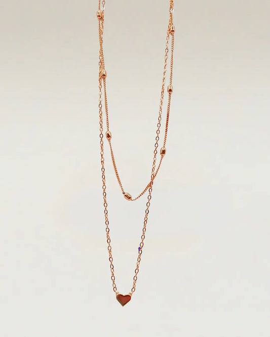 Gold-Plated Heart Layered Necklace