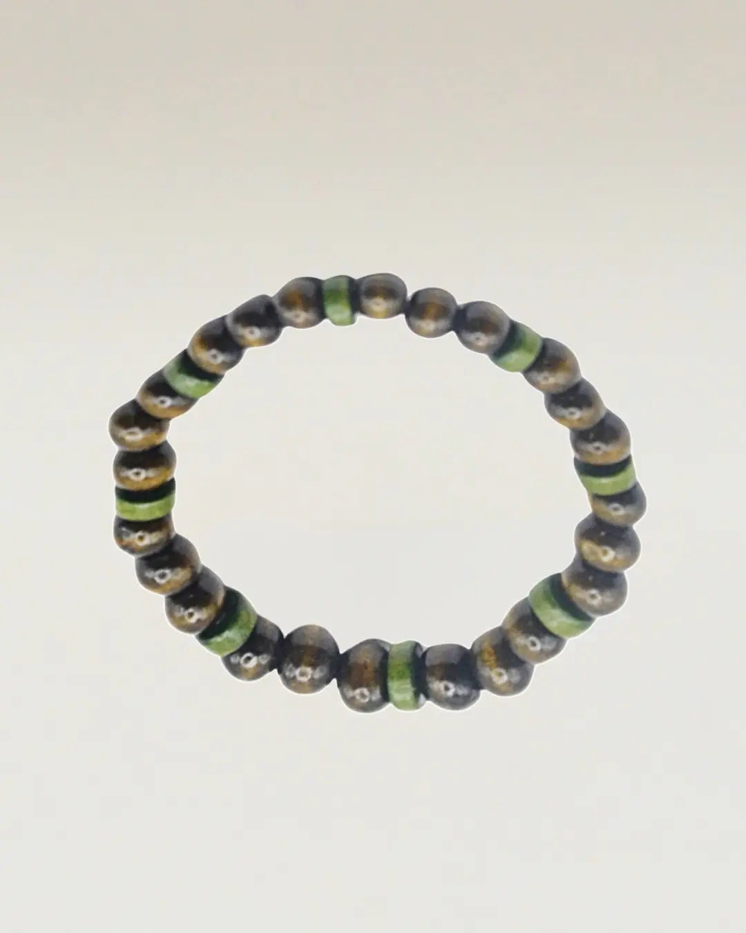 Green Stripe Wooden Bracelet