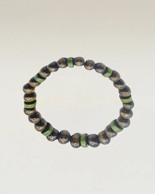 Green Stripe Wooden Bracelet