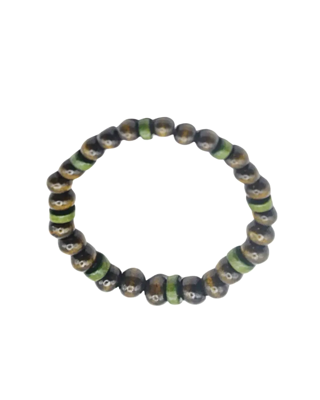 Green Stripe Wooden Bracelet