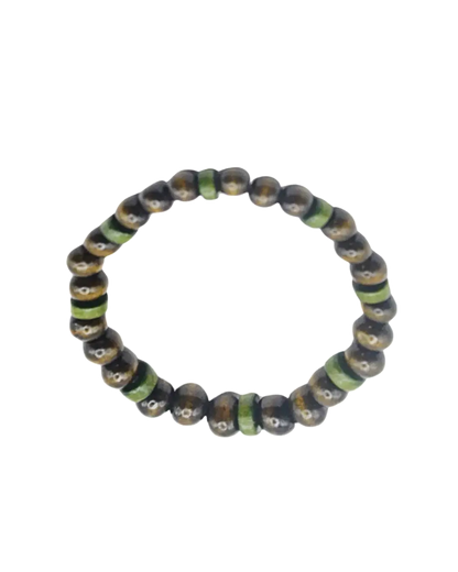 Green Stripe Wooden Bracelet