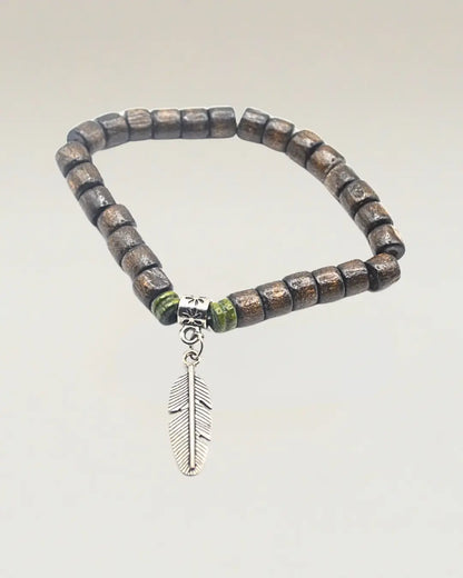 Tribal Feather Charm Bracelet