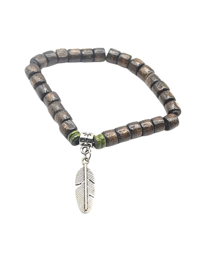 Tribal Feather Charm Bracelet