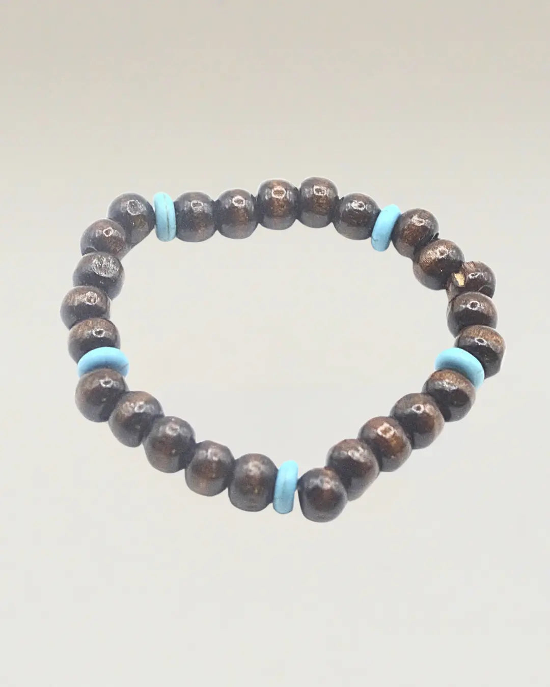 Brown & Blue Beaded Bracelet