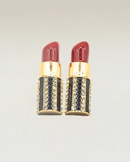 Elegant Red Lipstick Earrings