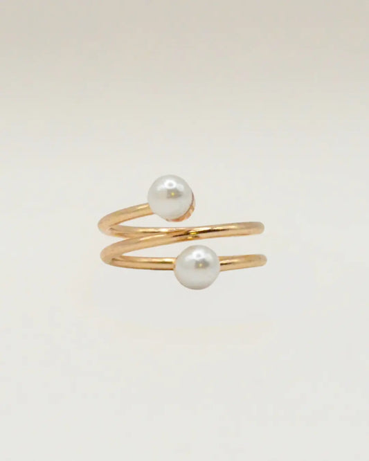 Spiral Pearl Ring