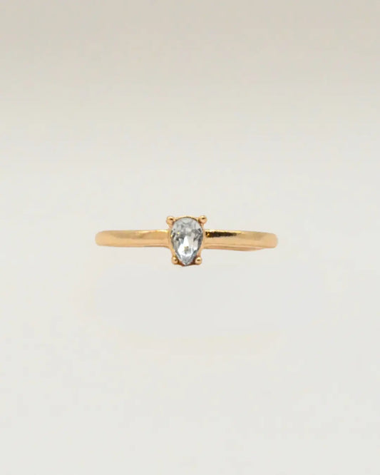 White Stone Ladies Ring