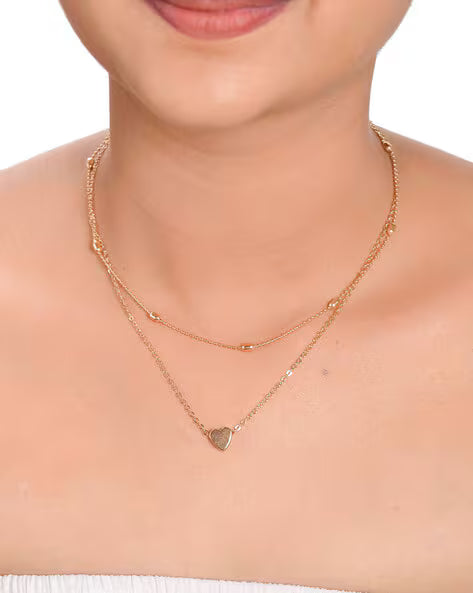 Gold-Plated Heart Layered Necklace