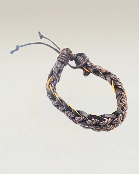 Leather Brown Woven Bracelet