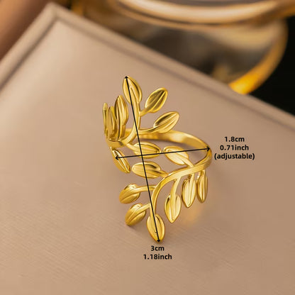 Leaf shaped Open Ring