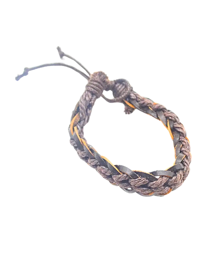 Leather Brown Woven Bracelet
