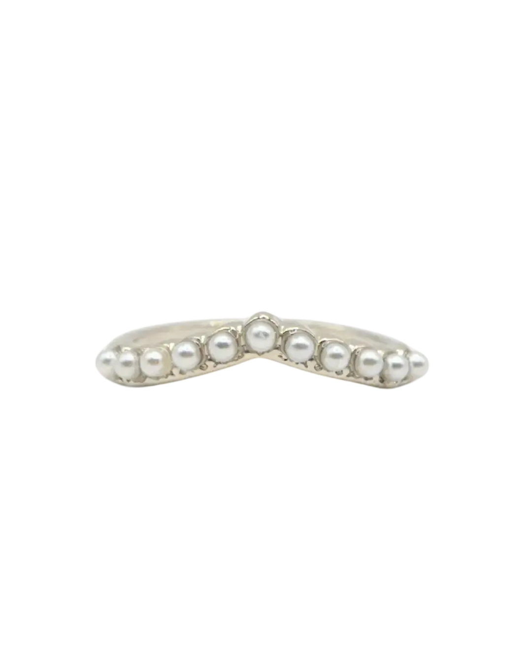 Natural Pearl Curved Wedding Ring