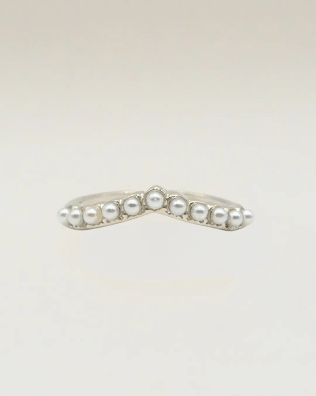 Natural Pearl Curved Wedding Ring