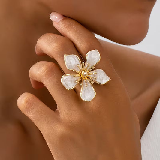 Floral Geometric Ring