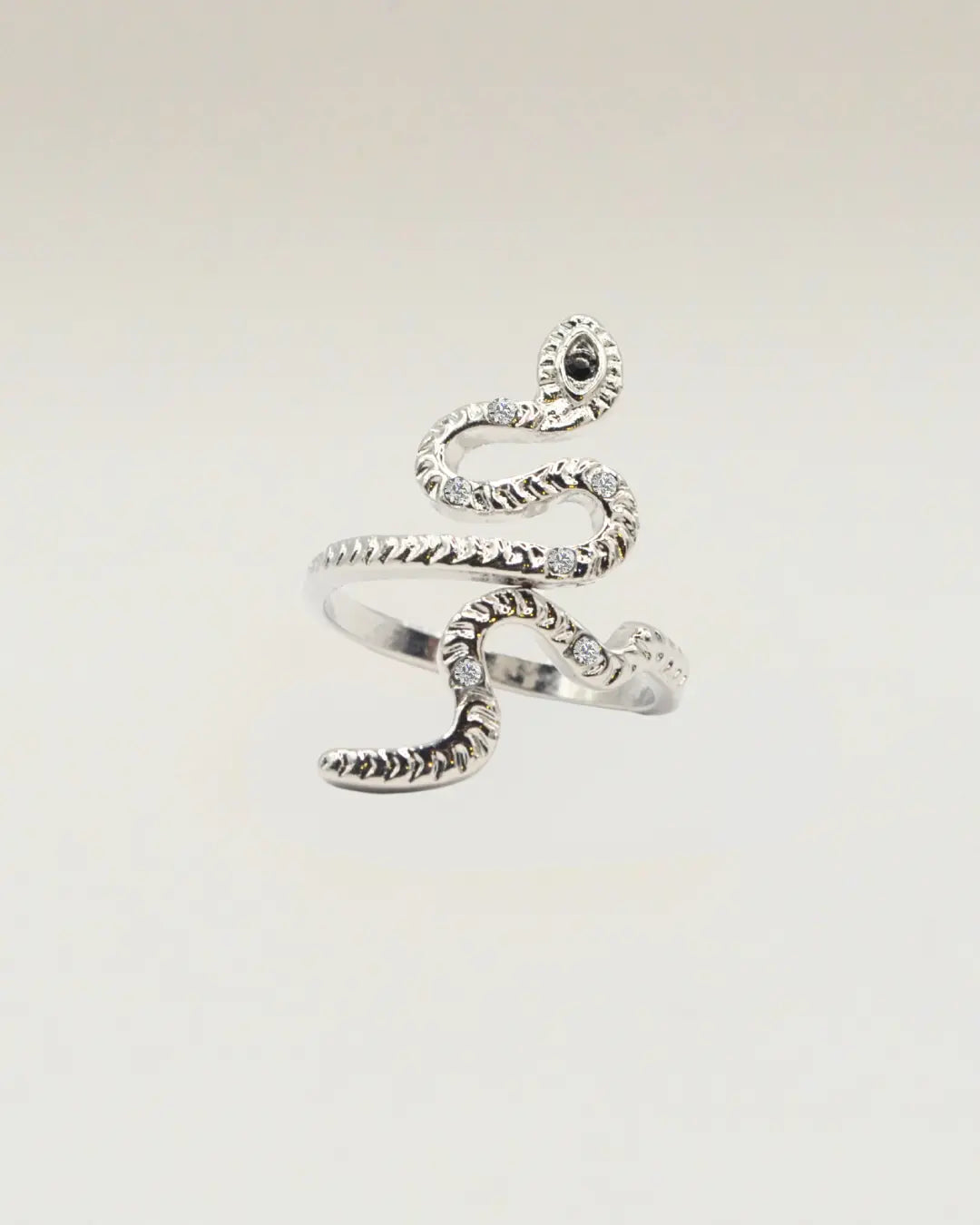Stylish Snake Ring with Zircon