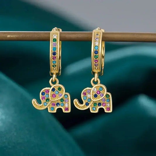 Retro Elephant Earrings