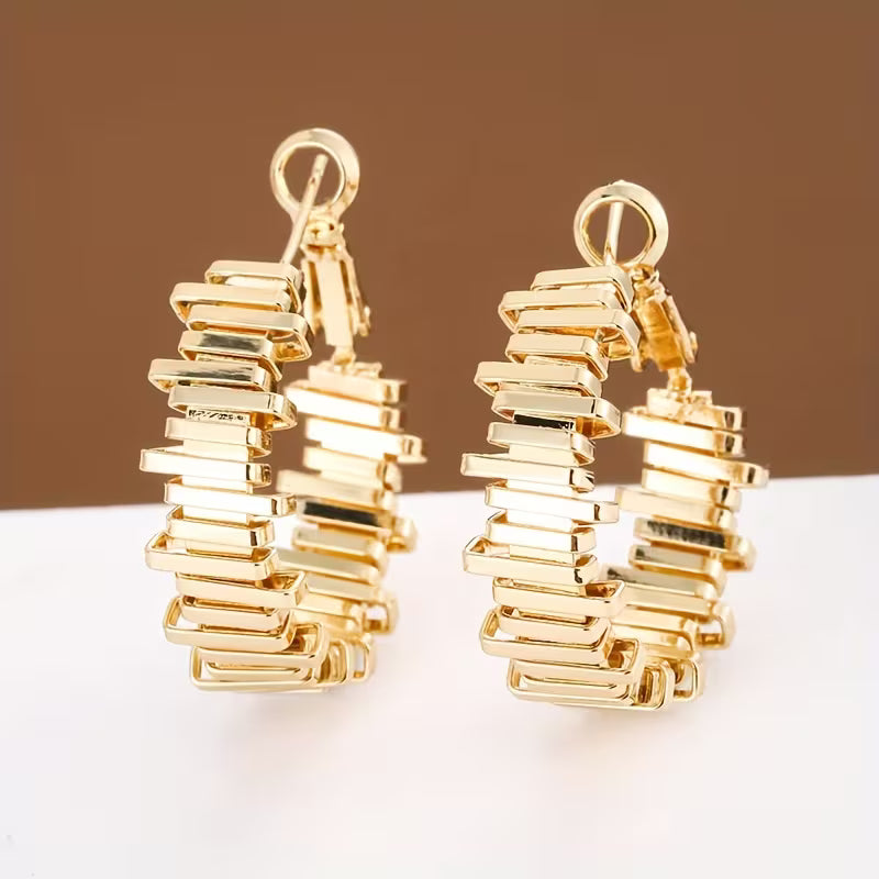 Gear shaped Hoop Earrings