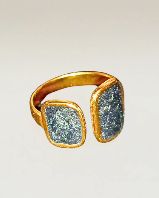 Open druzy ring