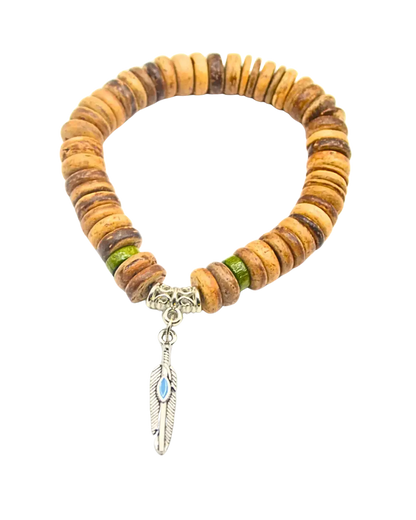 Wooden Feather Bracelet