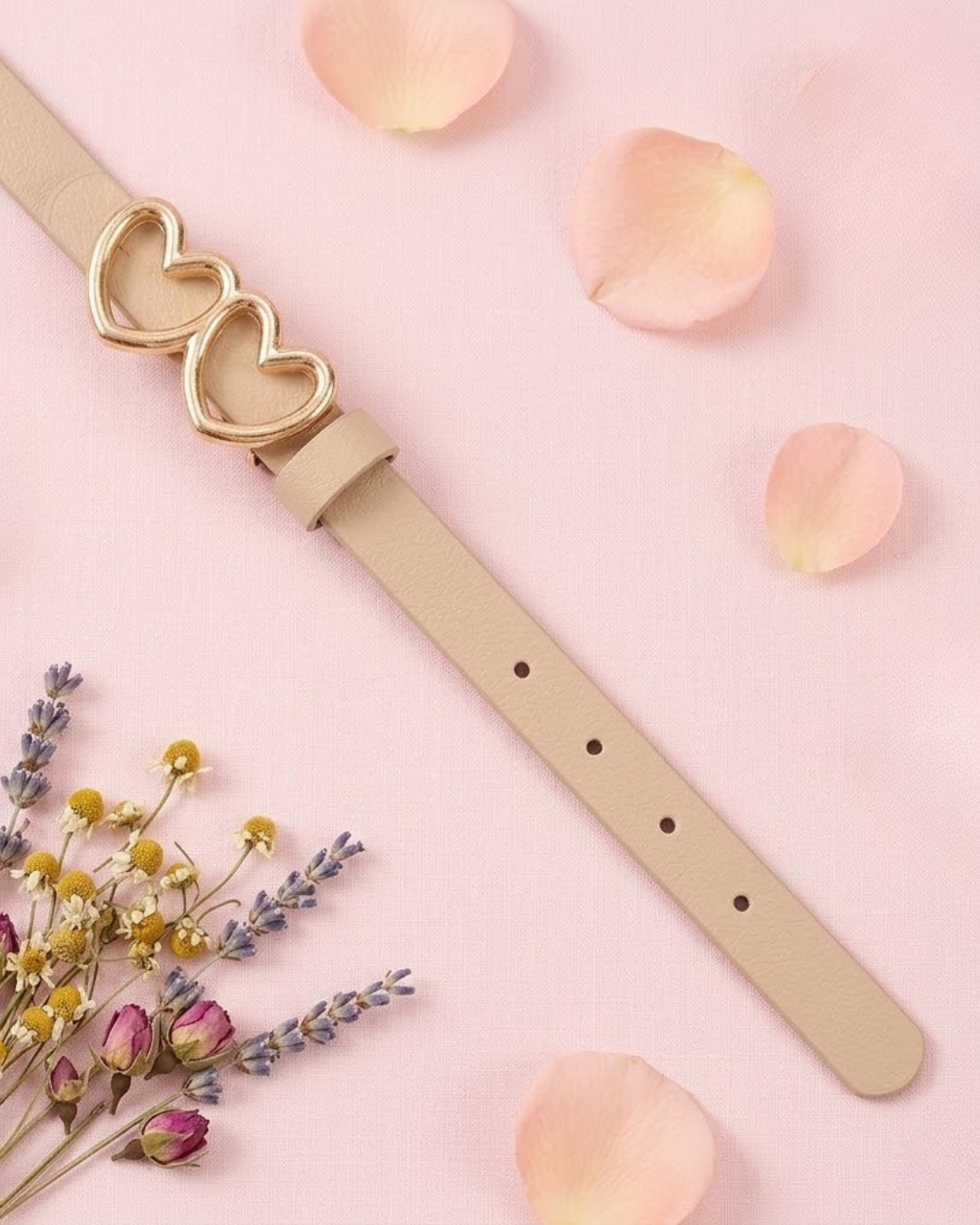 Double Heart Buckle Belt