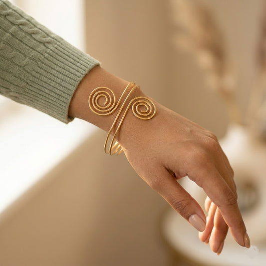 Golden Spiral Pattern Bangle