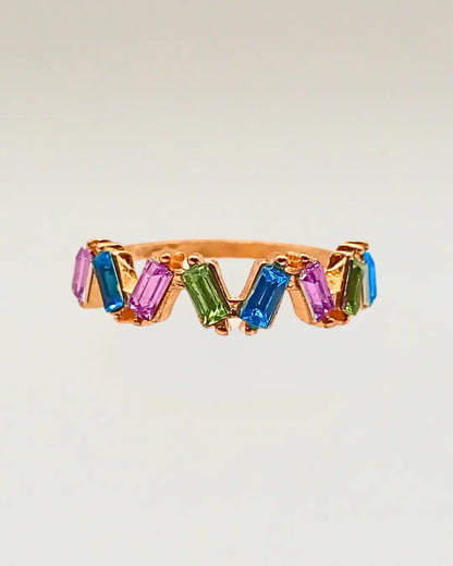 Zigzag Gemstone Ring