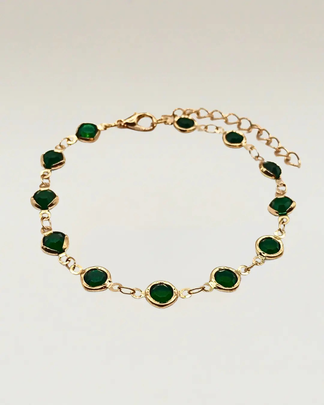 Gold Crystal Beaded Charm Bracelet