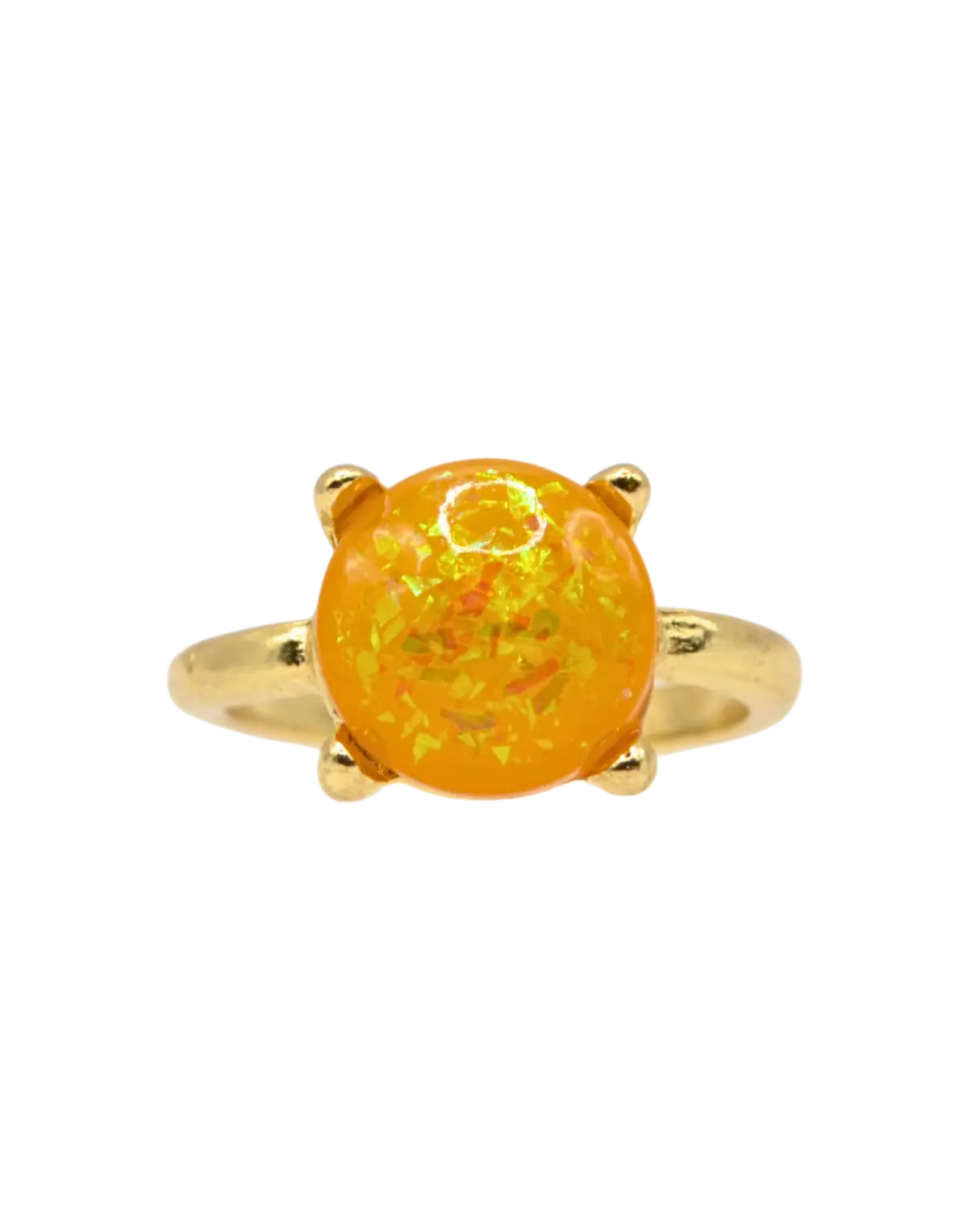Amber Natural Stone Rings